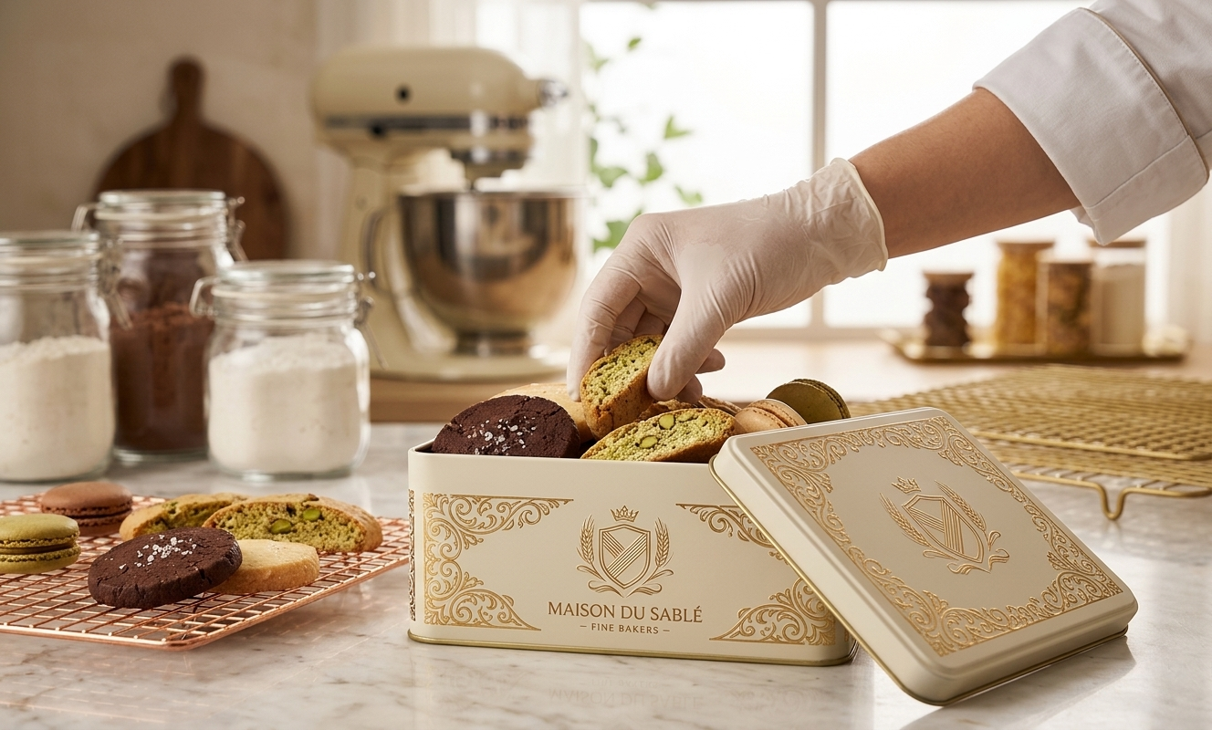 contenedores de galletas de hojalata