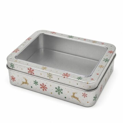 Festive red and green gift tins
