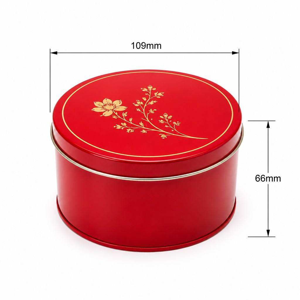 H61469545573145219fa770bfeaad7c6bt Red round tin box dimensions 109x60mm