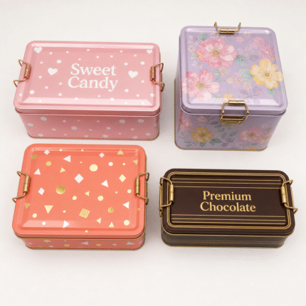Food Grade Printed Tinplate Gift Box Set for Chocolate Candy Health Supplement