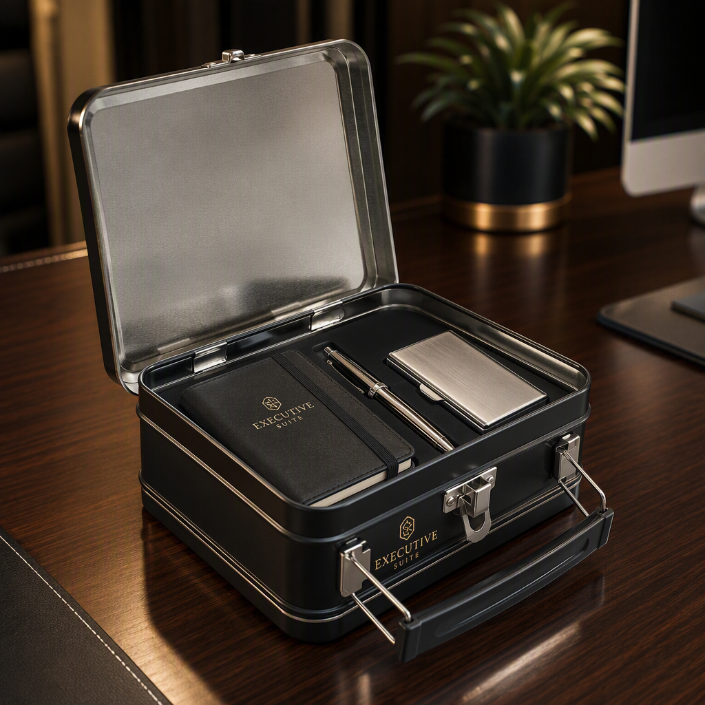 Hbb7dd4ee1bbe4ec8820645e917f9381fQ Executive stationery tin sets
