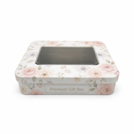 Wholesale Custom Rectangle Tin Box With Window Metal Gift Packaging Case Floral Printed Tinplate Storage Box for Candy Chocolate