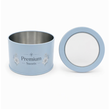 Round window metal tins