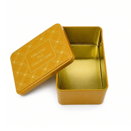 Loose leaf tea storage tin with fitted removable lid
