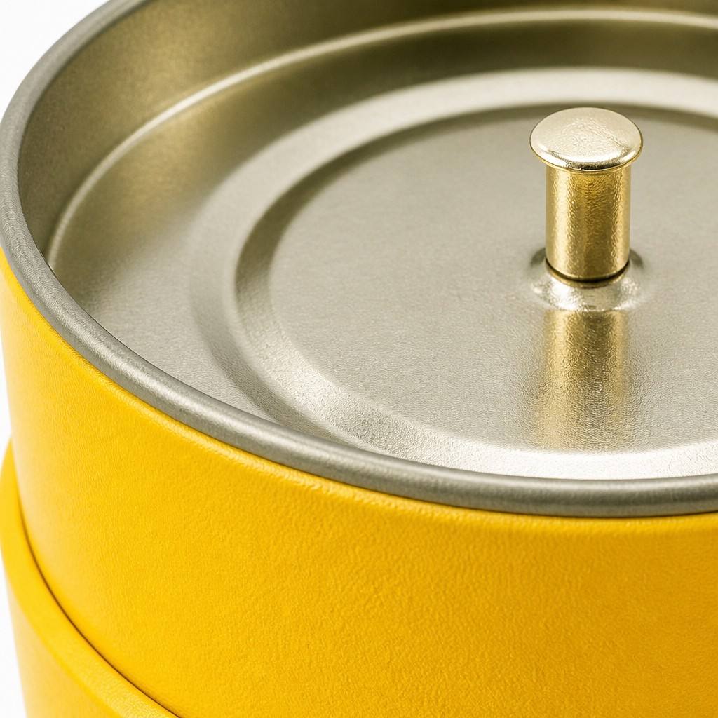 工艺细节展示图 Close-up of tea tin inner lid handle