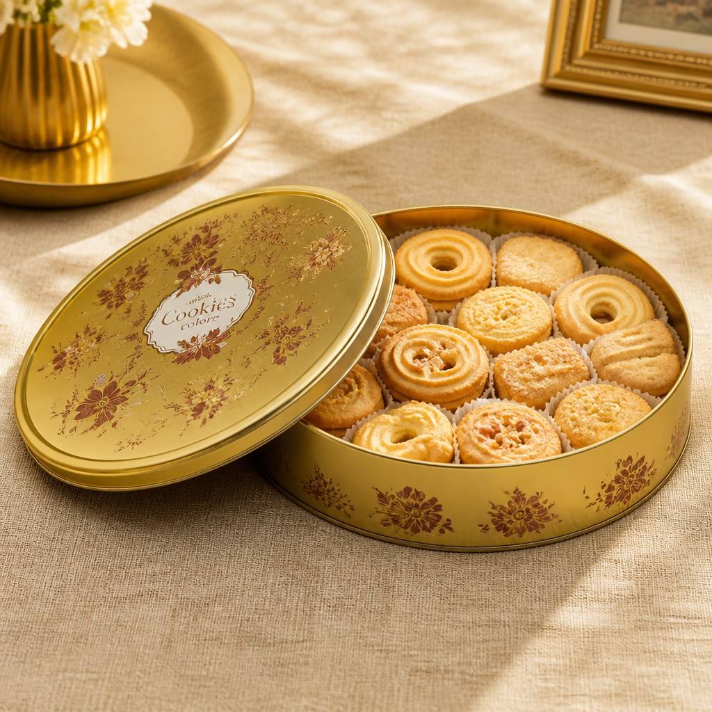 精准比例饼干盒场景图 Decorative metal gift containers