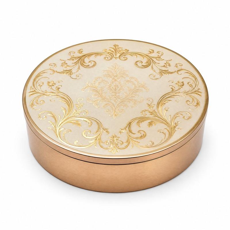 H0de42b9ca1594e498976b0da14782d05t Vintage Gold Filigree Metal Tins for Premium Gifts