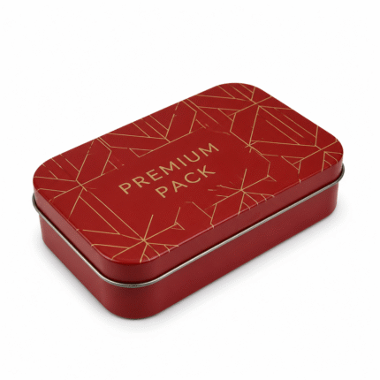 Custom Cosmetic Metal Packaging Red Geometric Design