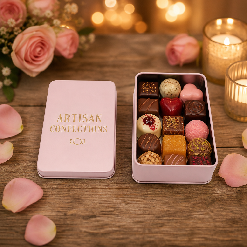 H25ebbeaa62514ca3bd1848aeb56e15c8J Luxury Food Grade Chocolate Tin Bulk