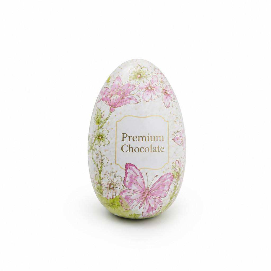 H47aa9512082540a5a7fa2e3848c6388d2 Wholesale Easter Egg Tins with elegant floral and butterfly printing.