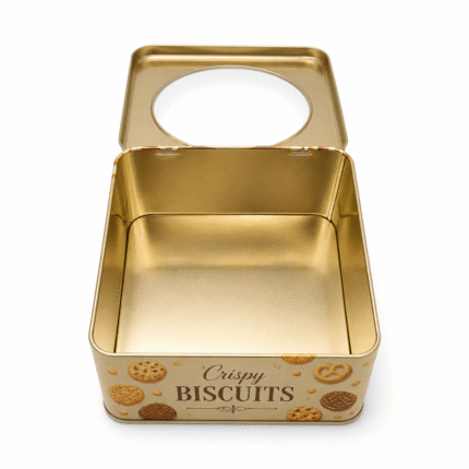 Window Tin Box with Gold Interior Bulk