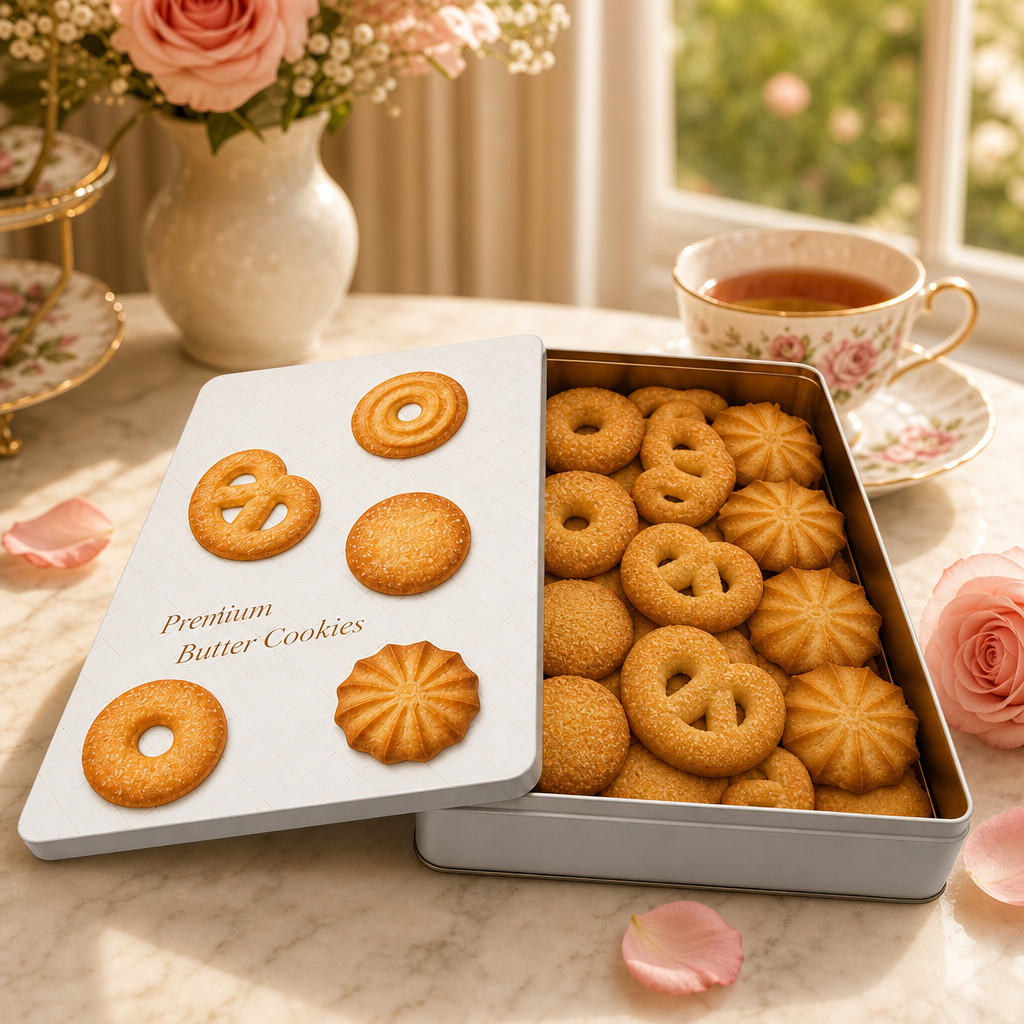 H825aef158eca41789b1836f9a17b0be5b Custom Printed Metal Cookie Tins for Gift Sets