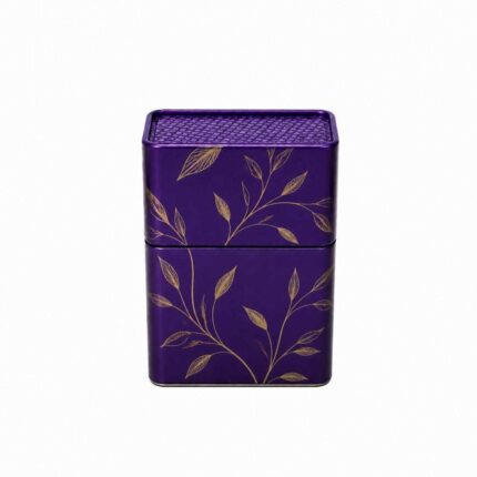 Luxury Printed Tinplate Box with Gold Leaf Pattern