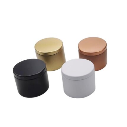 Bulk Candle Containers available in gold, black, white, and rose gold.
