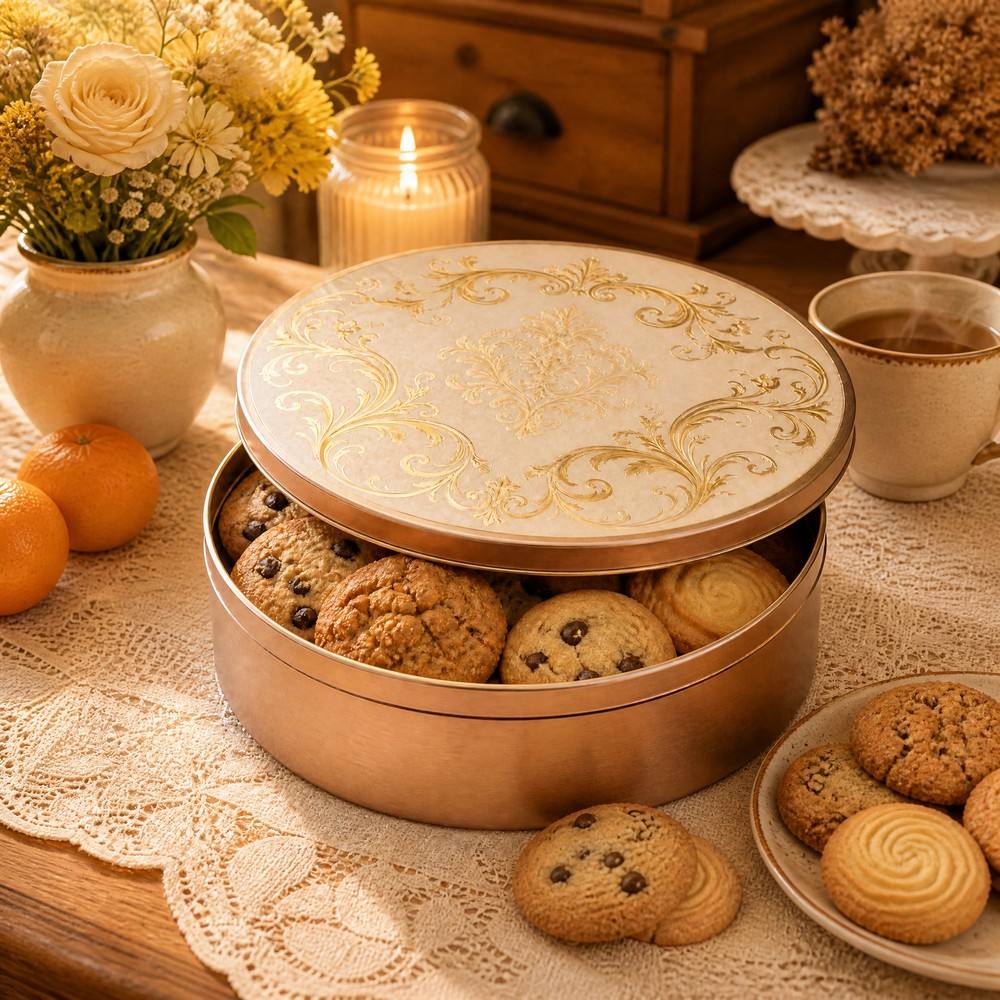Hbc104e5c507e4f4e88a2fcd2141f10c8L Custom Decorative Cookie Tins Bulk Scene
