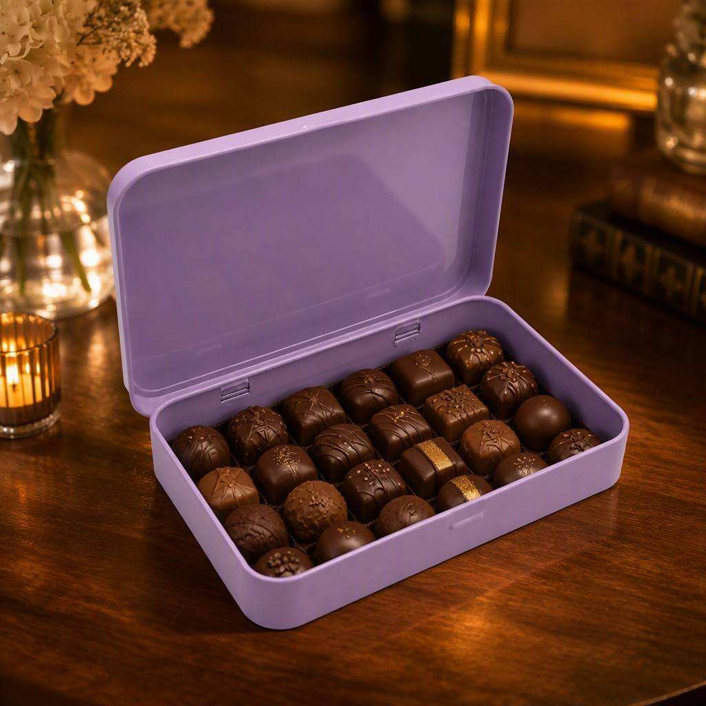 Hbfa1d6d2d9fc42d1883843f8626f22d1J Bespoke Chocolate Tin Packaging Usage Scene