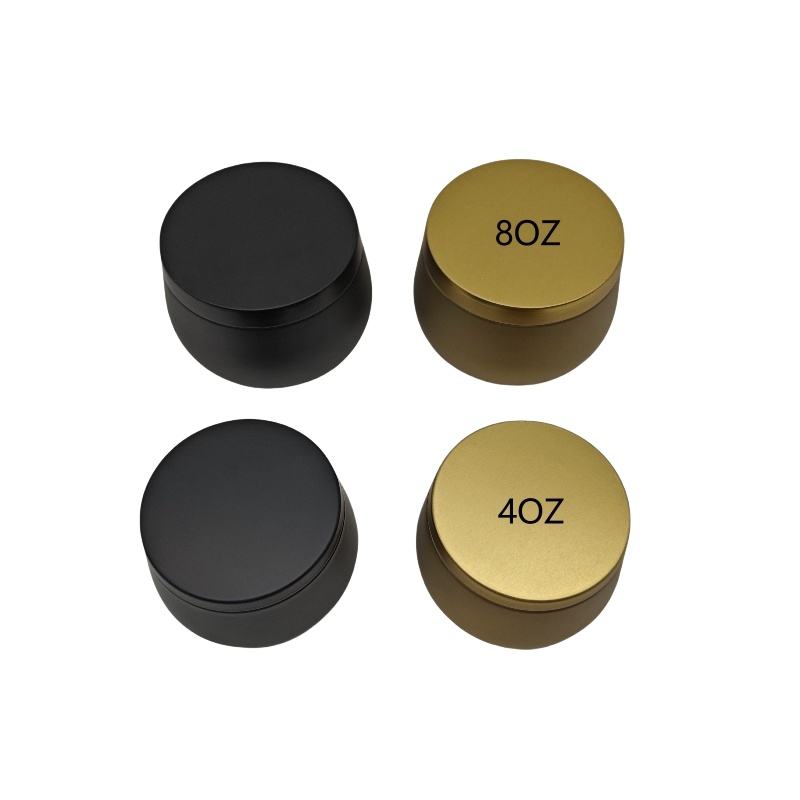 Hda690fda5f8f4e5ea88cfd74c266e73ap Matte Black Candle Tins and bronze gold containers for luxury brands.