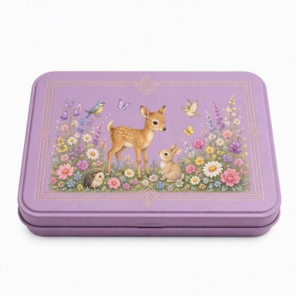 Rectangular Metal Gift Tin Closed Lid Design