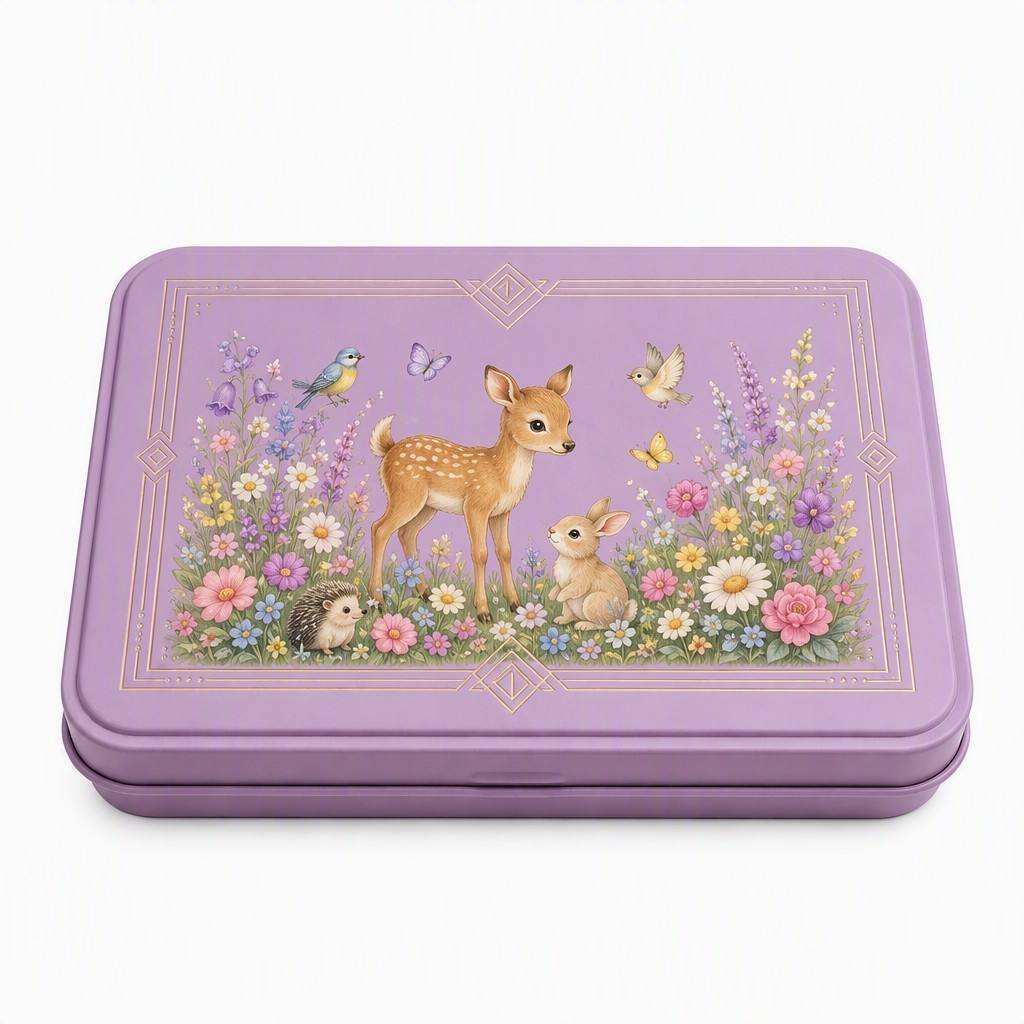 He8e567ce7211494b8d24cfede18e1c3fP Rectangular Metal Gift Tin Closed Lid Design