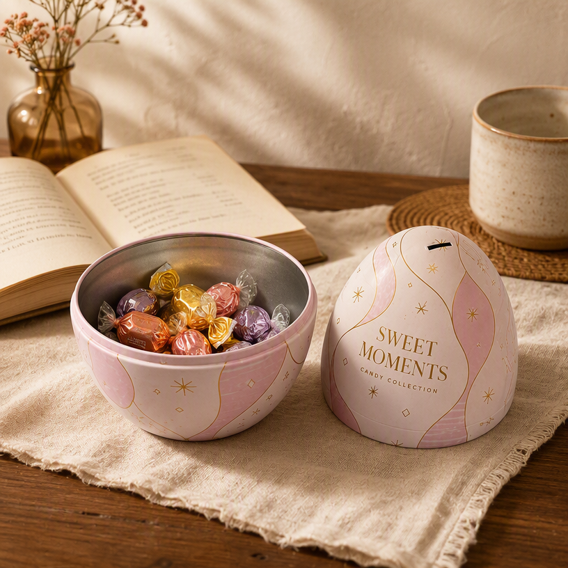 Hebe45584b67349879511f86511aa6f7ci Decorative Easter Packaging filled with candies as a festive gift display.