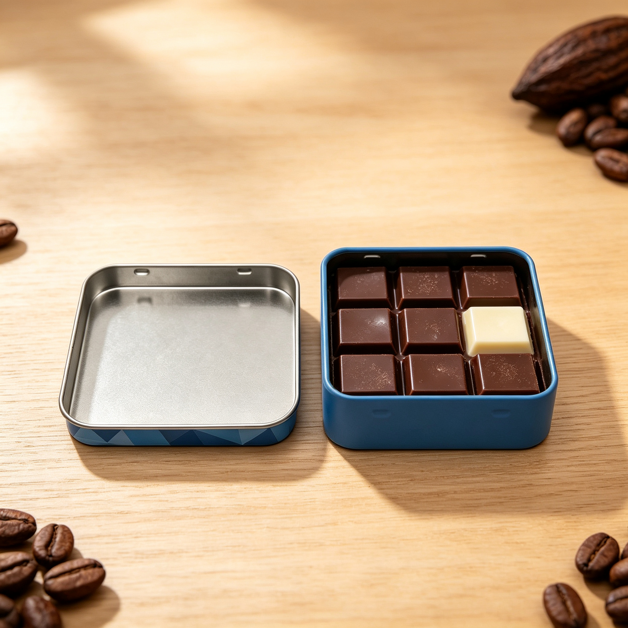 微信图片_20260902100430_423_1 Printed blue chocolate tin box with geometric custom artwork