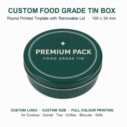 Custom printed round cookie tin
