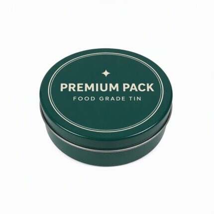 Green small round cookie tin