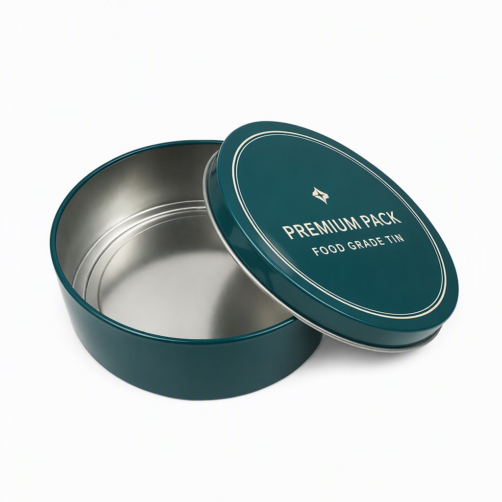 05_白底图_开盖斜靠 Shallow cookie tin with lid