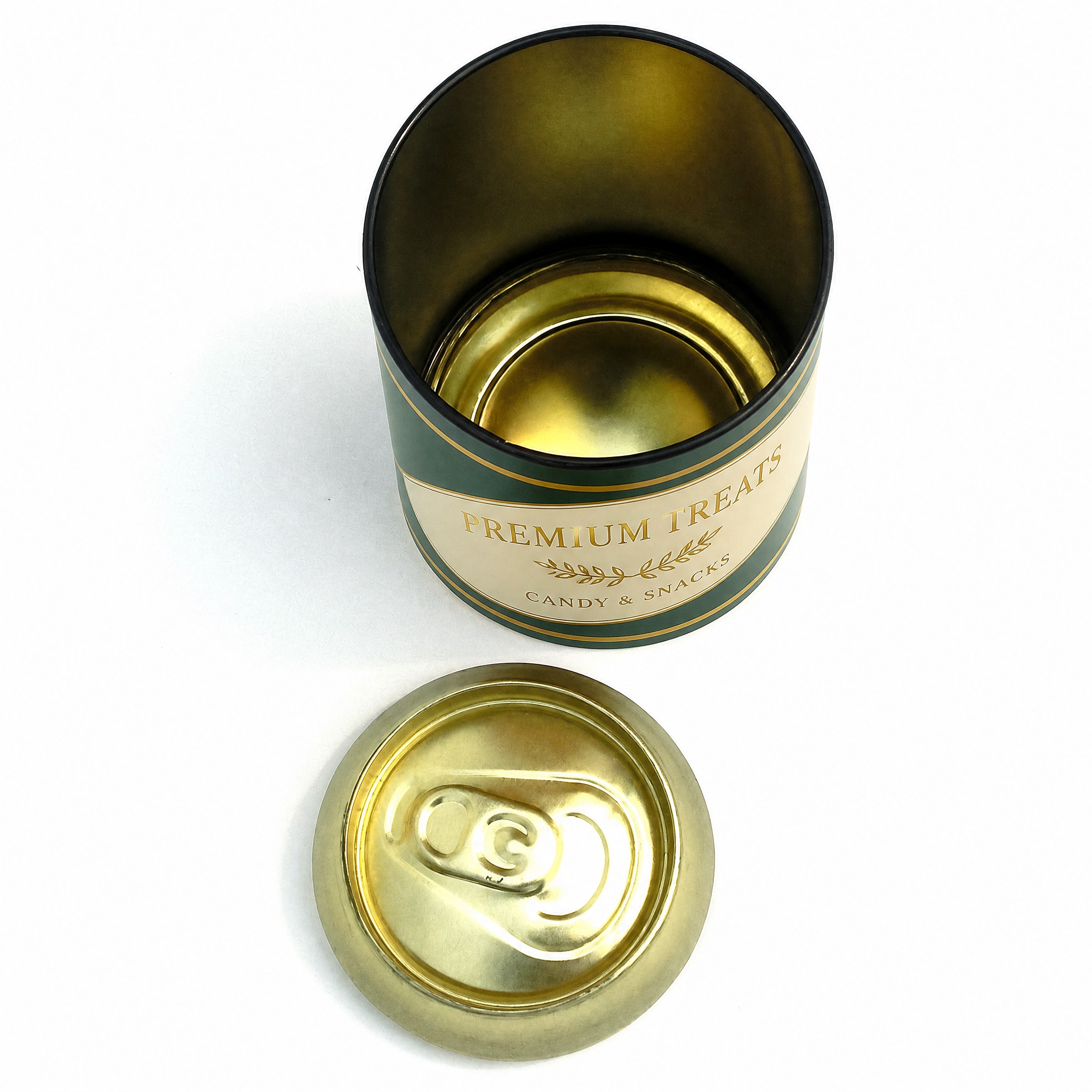 2 白底开盖图 Open round candy tin container