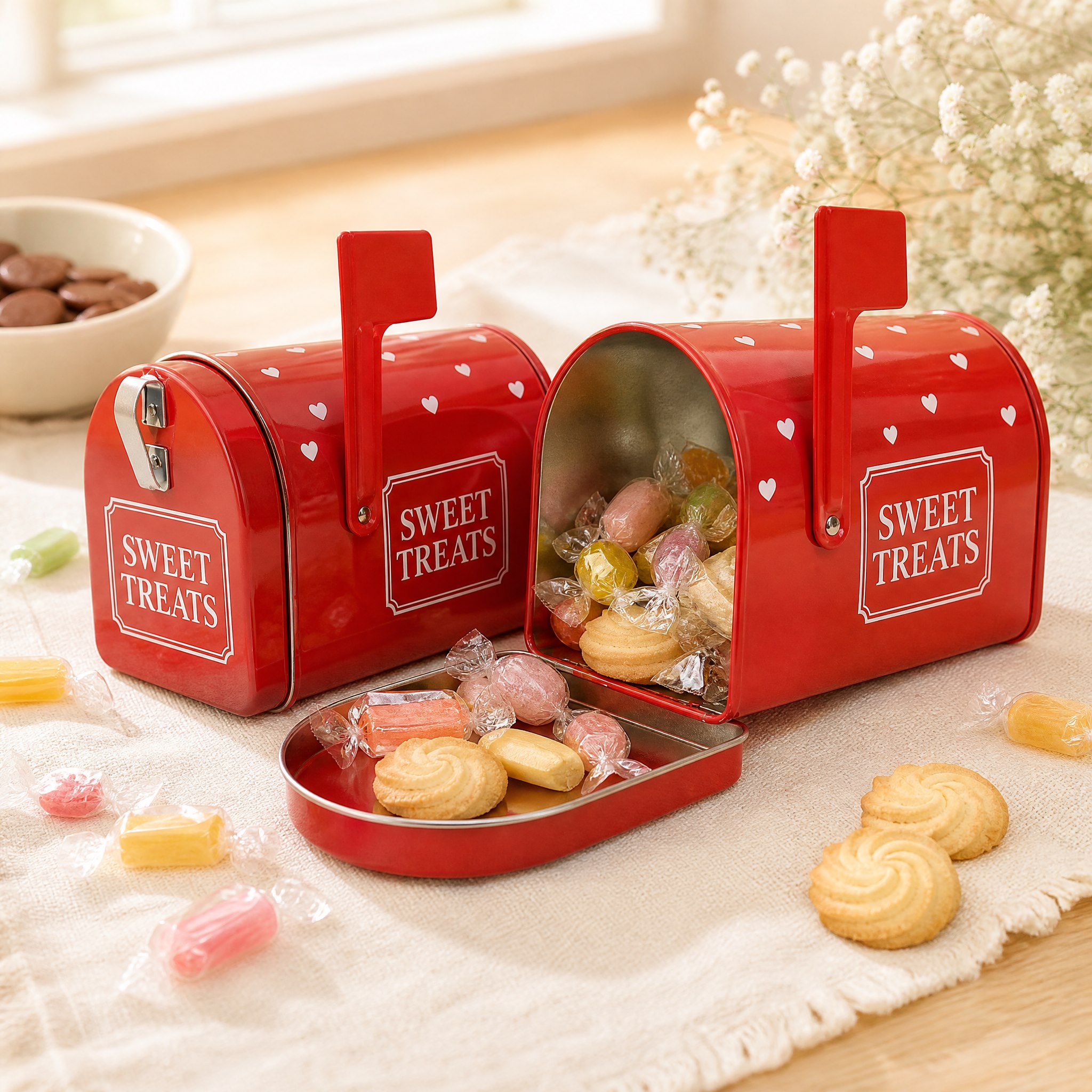 4 饼干糖果场景图 Cookie gift tin with candy