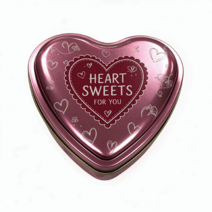 Heart shaped chocolate tin box