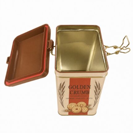 Open latch tin with lid gasket