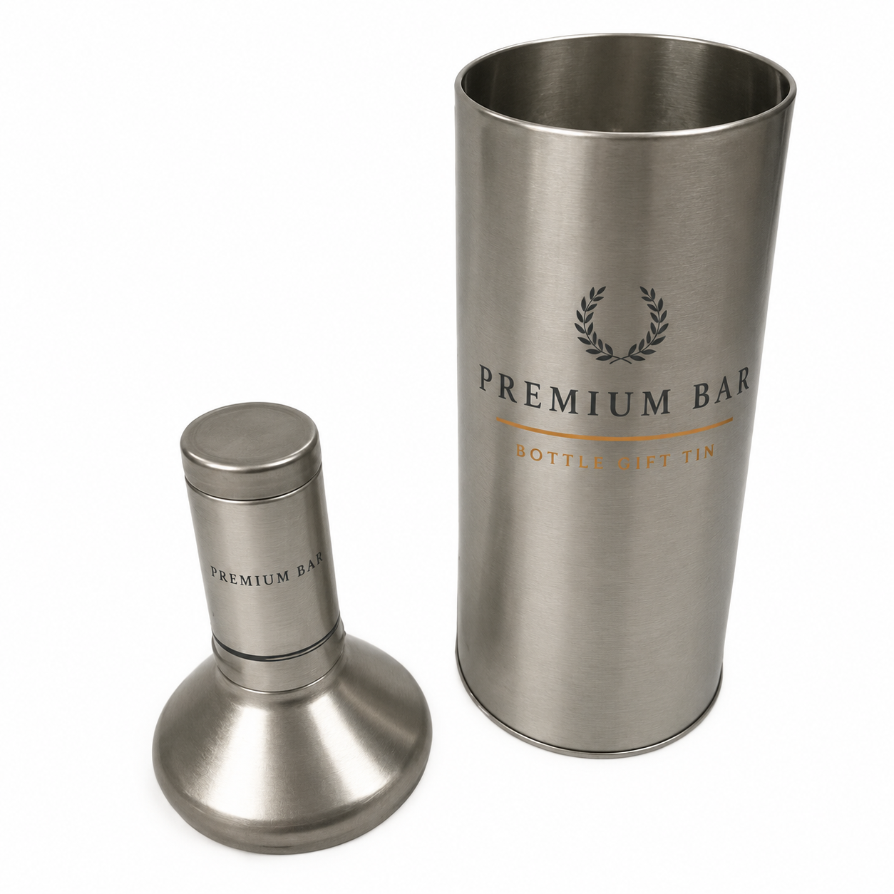 Bottle tin parts standing upright